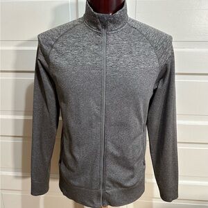 Lululemon Pulse Jacket Size L Heathered Black Engineered Warmth Stretch $148